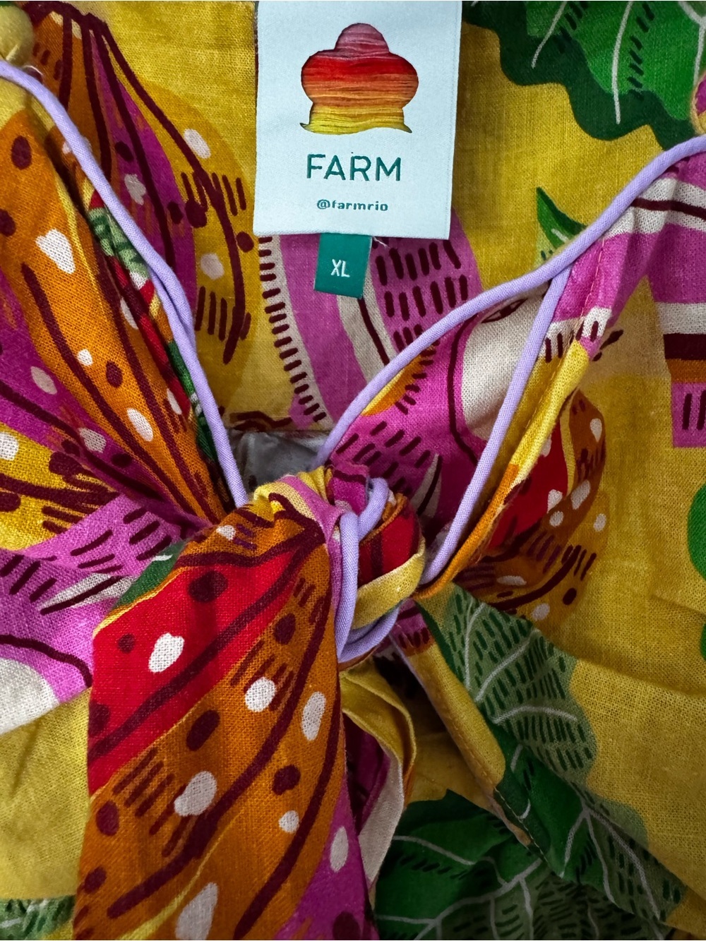 Anthropologie FARM Rio Yellow Beaks & Bananas Blouse is a tropical dream XL - Picture 4 of 10